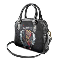 Hip Hop Streetwear Shoulder Handbag with Graffiti Boombox and Angel Bear Graphic in Urban Bullet Hole Design - Wonder Print Shop