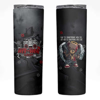 Hip Hop Streetwear Skinny Tumbler with Graffiti Boombox and Angel Bear Graphic in Urban Bullet Hole Design - Wonder Print Shop