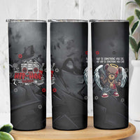 Hip Hop Streetwear Skinny Tumbler with Graffiti Boombox and Angel Bear Graphic in Urban Bullet Hole Design - Wonder Print Shop