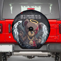 Hip Hop Streetwear Spare Tire Cover with Graffiti Boombox and Angel Bear Graphic in Urban Bullet Hole Design - Wonder Print Shop