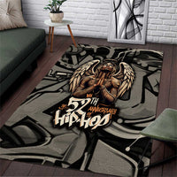 52th Anniversary Of Hiphop Celebration Area Rug with Praying Angel Graphic and Urban Graffiti Background - Wonder Print Shop