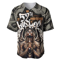 52th Anniversary Of Hiphop Celebration Baseball Jersey with Praying Angel Graphic and Urban Graffiti Background - Wonder Print Shop