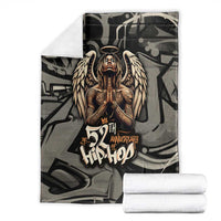 52th Anniversary Of Hiphop Celebration Blanket with Praying Angel Graphic and Urban Graffiti Background - Wonder Print Shop