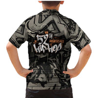 52th Anniversary Of Hiphop Celebration Family Matching Mermaid Dress and Hawaiian Shirt with Praying Angel Graphic and Urban Graffiti Background - Wonder Print Shop