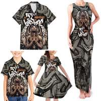 52th Anniversary Of Hiphop Celebration Family Matching Tank Maxi Dress and Hawaiian Shirt with Praying Angel Graphic and Urban Graffiti Background - Wonder Print Shop