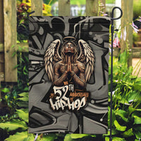52th Anniversary Of Hiphop Celebration Garden Flag with Praying Angel Graphic and Urban Graffiti Background - Wonder Print Shop