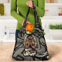 52th Anniversary Of Hiphop Celebration Grocery Bag with Praying Angel Graphic and Urban Graffiti Background - Wonder Print Shop