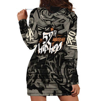 52th Anniversary Of Hiphop Celebration Hoodie Dress with Praying Angel Graphic and Urban Graffiti Background - Wonder Print Shop