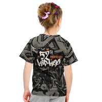 52th Anniversary Of Hiphop Celebration Kid T Shirt with Praying Angel Graphic and Urban Graffiti Background - Wonder Print Shop