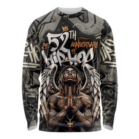 52th Anniversary Of Hiphop Celebration Long Sleeve Shirt with Praying Angel Graphic and Urban Graffiti Background - Wonder Print Shop