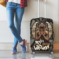 52th Anniversary Of Hiphop Celebration Luggage Cover with Praying Angel Graphic and Urban Graffiti Background - Wonder Print Shop