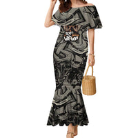 52th Anniversary Of Hiphop Celebration Mermaid Dress with Praying Angel Graphic and Urban Graffiti Background - Wonder Print Shop