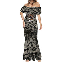 52th Anniversary Of Hiphop Celebration Mermaid Dress with Praying Angel Graphic and Urban Graffiti Background - Wonder Print Shop