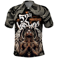52th Anniversary Of Hiphop Celebration Polo Shirt with Praying Angel Graphic and Urban Graffiti Background - Wonder Print Shop