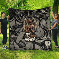 52th Anniversary Of Hiphop Celebration Quilt with Praying Angel Graphic and Urban Graffiti Background - Wonder Print Shop