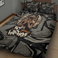 52th Anniversary Of Hiphop Celebration Quilt Bed Set with Praying Angel Graphic and Urban Graffiti Background - Wonder Print Shop