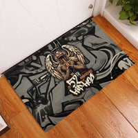 52th Anniversary Of Hiphop Celebration Rubber Doormat with Praying Angel Graphic and Urban Graffiti Background - Wonder Print Shop