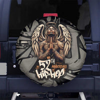 52th Anniversary Of Hiphop Celebration Spare Tire Cover with Praying Angel Graphic and Urban Graffiti Background - Wonder Print Shop