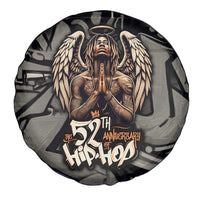 52th Anniversary Of Hiphop Celebration Spare Tire Cover with Praying Angel Graphic and Urban Graffiti Background - Wonder Print Shop