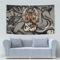 52th Anniversary Of Hiphop Celebration Tapestry with Praying Angel Graphic and Urban Graffiti Background - Wonder Print Shop