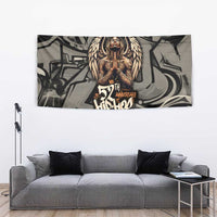 52th Anniversary Of Hiphop Celebration Tapestry with Praying Angel Graphic and Urban Graffiti Background - Wonder Print Shop