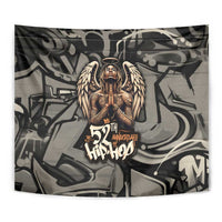52th Anniversary Of Hiphop Celebration Tapestry with Praying Angel Graphic and Urban Graffiti Background - Wonder Print Shop
