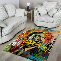 Martin Luther King Graffiti Style Graphic Area Rug with Colorful Spray Paint Quotes and Crown Detail - Wonder Print Shop