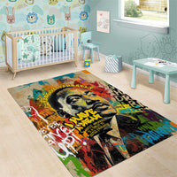 Martin Luther King Graffiti Style Graphic Area Rug with Colorful Spray Paint Quotes and Crown Detail - Wonder Print Shop