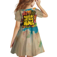 Martin Luther King Graffiti Style Graphic Family Matching Off Shoulder Short Dress and Hawaiian Shirt with Colorful Spray Paint Quotes and Crown Detail - Wonder Print Shop
