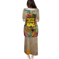 Martin Luther King Graffiti Style Graphic Family Matching Puletasi and Hawaiian Shirt with Colorful Spray Paint Quotes and Crown Detail - Wonder Print Shop