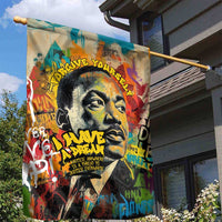 Martin Luther King Graffiti Style Graphic Garden Flag with Colorful Spray Paint Quotes and Crown Detail - Wonder Print Shop