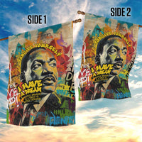 Martin Luther King Graffiti Style Graphic Garden Flag with Colorful Spray Paint Quotes and Crown Detail - Wonder Print Shop