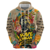 Martin Luther King Graffiti Style Graphic Hoodie with Colorful Spray Paint Quotes and Crown Detail - Wonder Print Shop