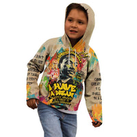 Martin Luther King Graffiti Style Graphic Kid Hoodie with Colorful Spray Paint Quotes and Crown Detail - Wonder Print Shop