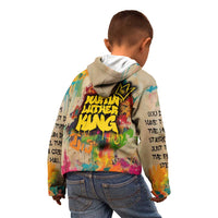 Martin Luther King Graffiti Style Graphic Kid Hoodie with Colorful Spray Paint Quotes and Crown Detail - Wonder Print Shop