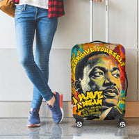 Martin Luther King Graffiti Style Graphic Luggage Cover with Colorful Spray Paint Quotes and Crown Detail - Wonder Print Shop