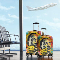 Martin Luther King Graffiti Style Graphic Luggage Cover with Colorful Spray Paint Quotes and Crown Detail - Wonder Print Shop