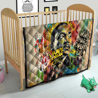 Martin Luther King Graffiti Style Graphic Quilt with Colorful Spray Paint Quotes and Crown Detail - Wonder Print Shop