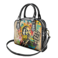 Martin Luther King Graffiti Style Graphic Shoulder Handbag with Colorful Spray Paint Quotes and Crown Detail - Wonder Print Shop