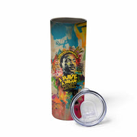 Martin Luther King Graffiti Style Graphic Skinny Tumbler with Colorful Spray Paint Quotes and Crown Detail - Wonder Print Shop