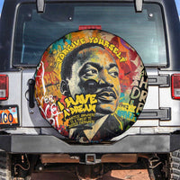 Martin Luther King Graffiti Style Graphic Spare Tire Cover with Colorful Spray Paint Quotes and Crown Detail - Wonder Print Shop