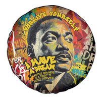Martin Luther King Graffiti Style Graphic Spare Tire Cover with Colorful Spray Paint Quotes and Crown Detail - Wonder Print Shop