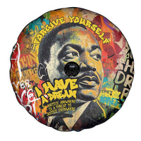 Martin Luther King Graffiti Style Graphic Spare Tire Cover with Colorful Spray Paint Quotes and Crown Detail - Wonder Print Shop