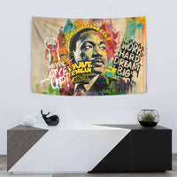 Martin Luther King Graffiti Style Graphic Tapestry with Colorful Spray Paint Quotes and Crown Detail - Wonder Print Shop