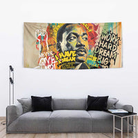 Martin Luther King Graffiti Style Graphic Tapestry with Colorful Spray Paint Quotes and Crown Detail - Wonder Print Shop