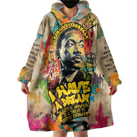 Martin Luther King Graffiti Style Graphic Wearable Blanket Hoodie with Colorful Spray Paint Quotes and Crown Detail - Wonder Print Shop