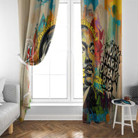 Martin Luther King Graffiti Style Graphic Window Curtain with Colorful Spray Paint Quotes and Crown Detail - Wonder Print Shop