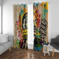 Martin Luther King Graffiti Style Graphic Window Curtain with Colorful Spray Paint Quotes and Crown Detail - Wonder Print Shop