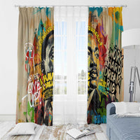Martin Luther King Graffiti Style Graphic Window Curtain with Colorful Spray Paint Quotes and Crown Detail - Wonder Print Shop