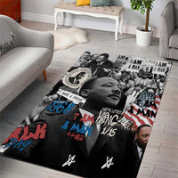 Martin Luther King Day Tribute Area Rug Civil Rights Collage and Classic American Street Graffiti Colors - Wonder Print Shop